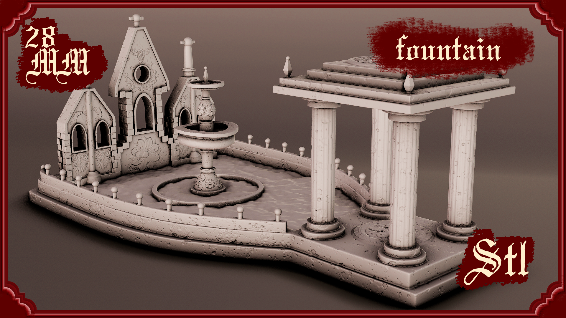 Stylized Gothic World - Fountain (Digital File)