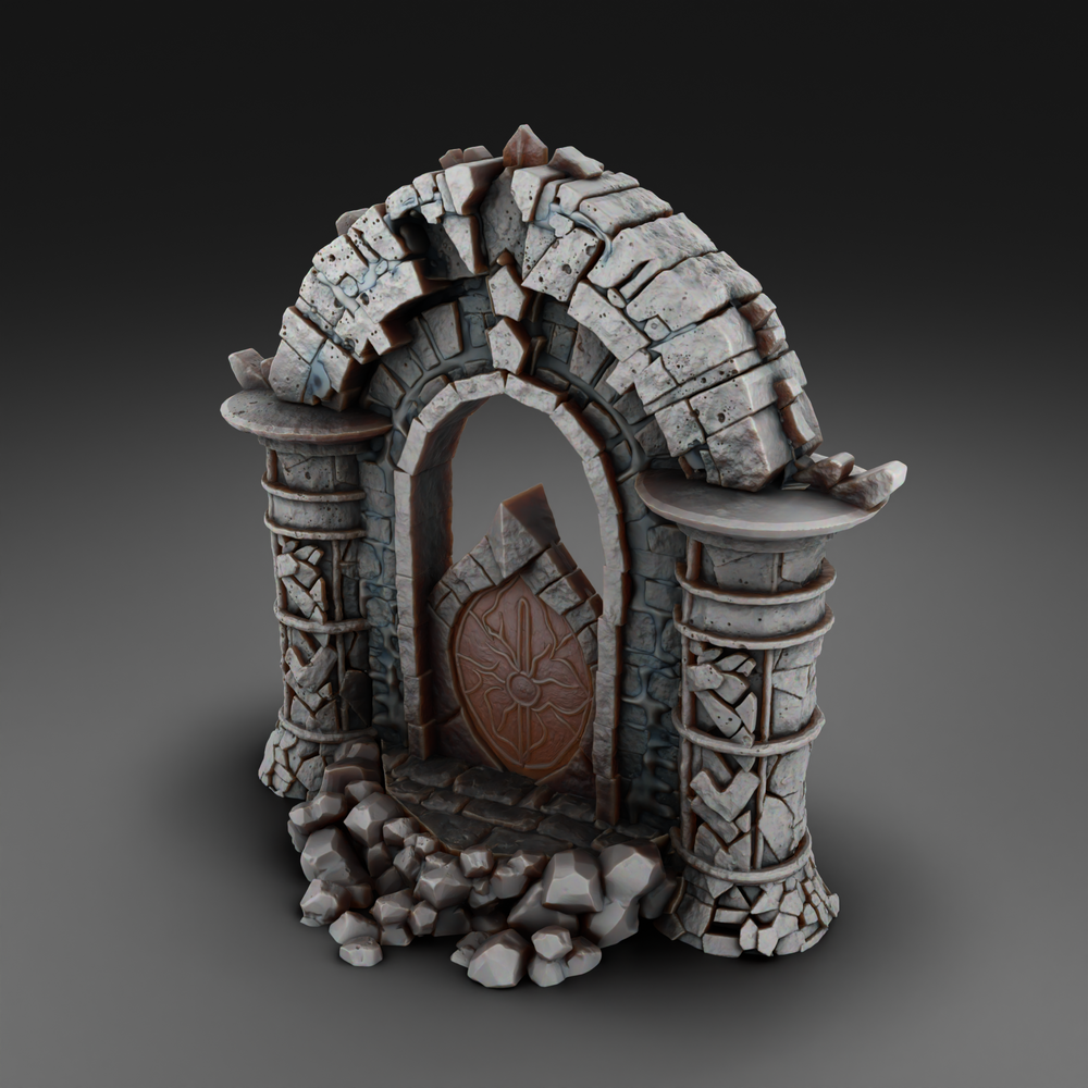 Medieval environment 28mm , 32mm  or 75mm - Portal (Digital File)