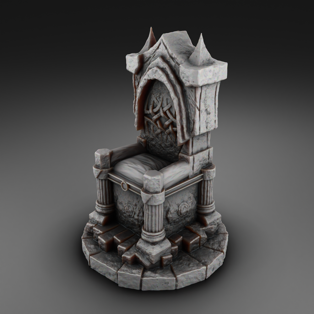 Medieval environment 28mm , 32mm  or 75mm - Throne (Digital File)