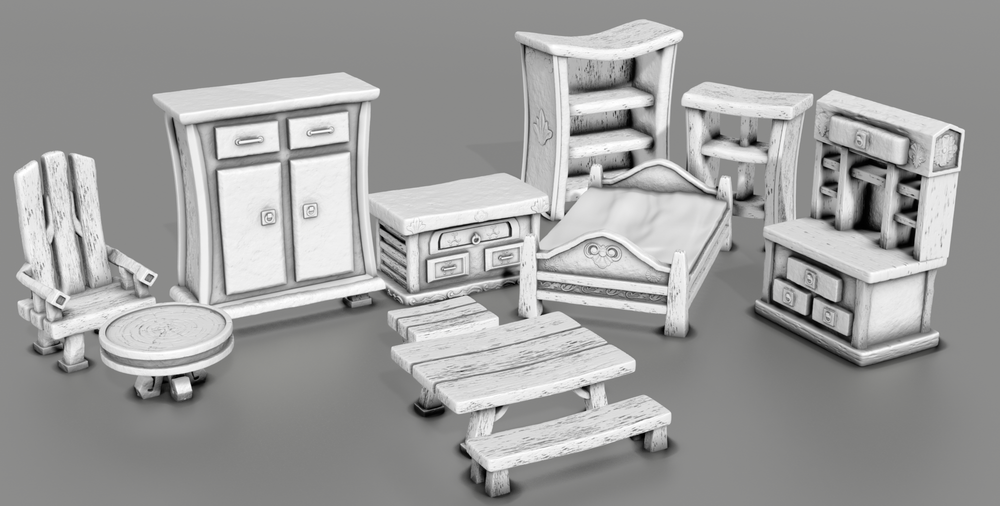 Stylized Middle Ages Part 4 - Interior (Digital file)
