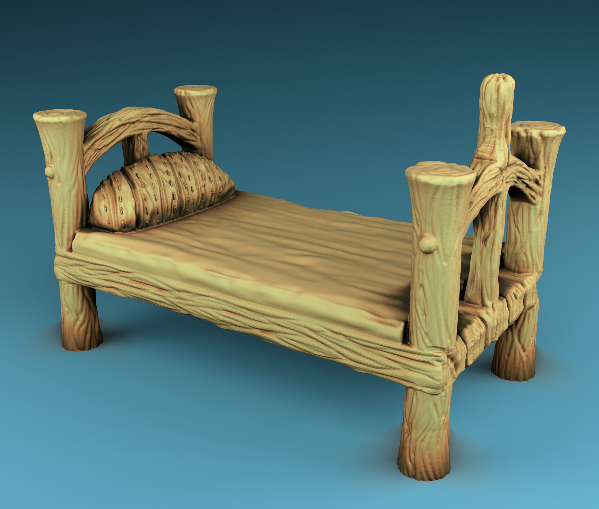Stylized Middle Ages Part 2 - Interior - Bed (Digital file)