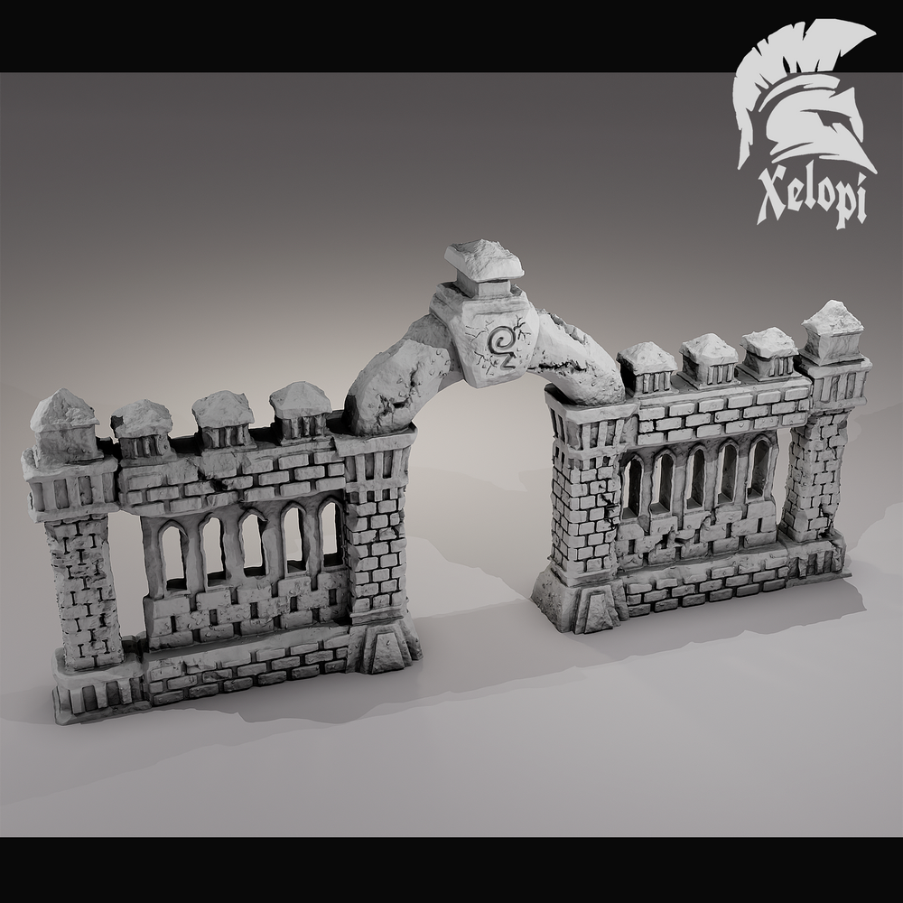 Dark Dungeons - Stone Wall and Entrance- (Digital File)