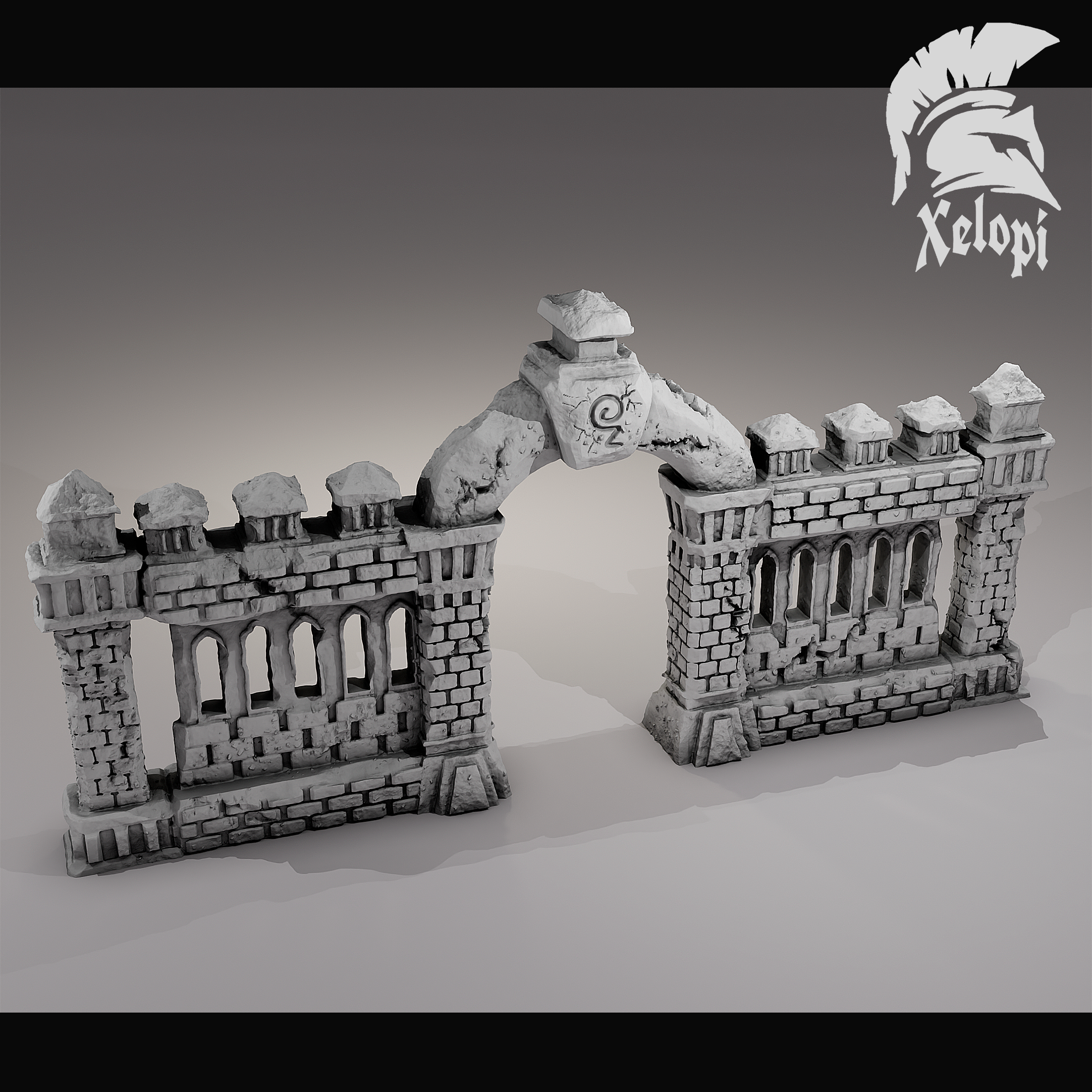 Dark Dungeons - Stone Wall and Entrance- (Digital File)