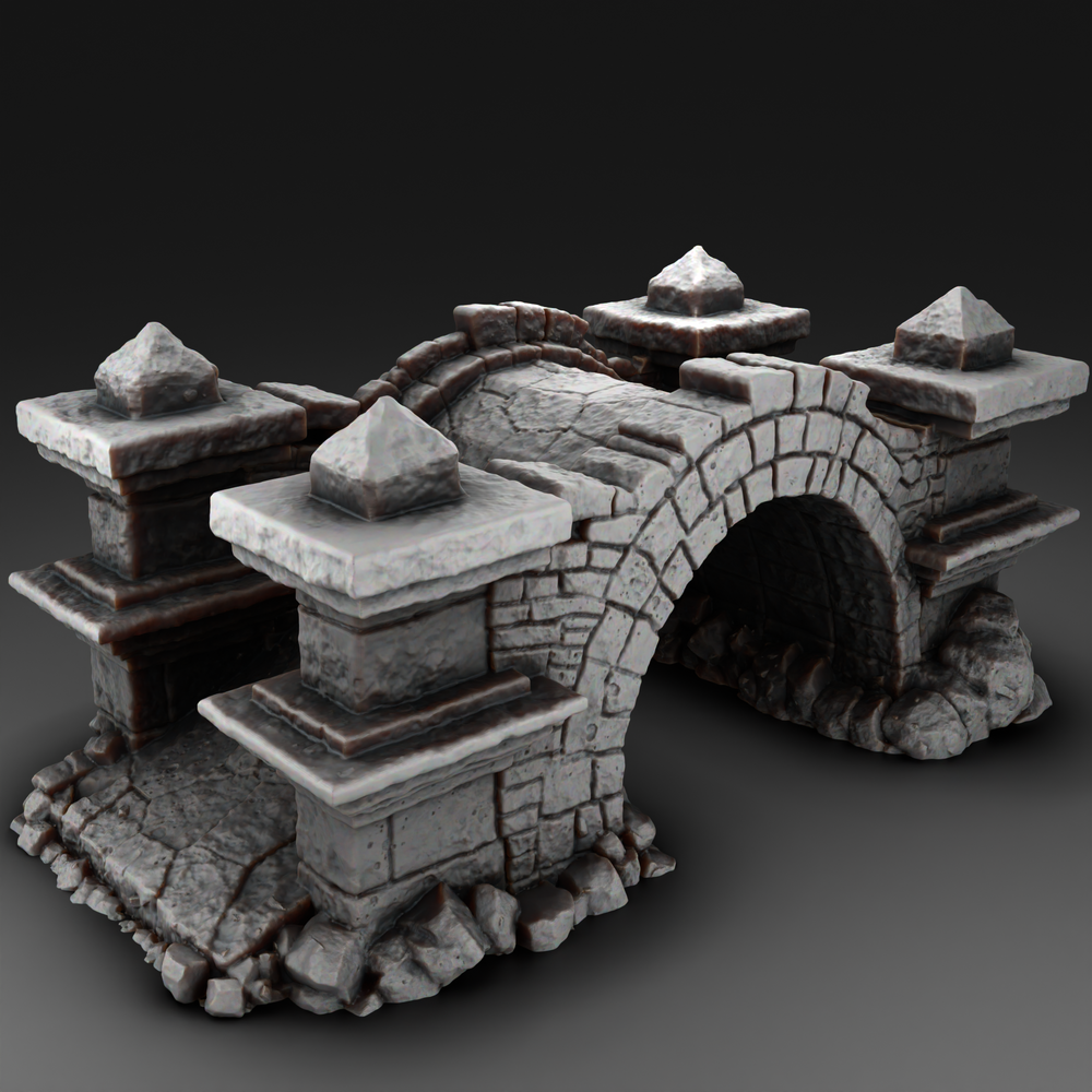 Medieval environment 28mm , 32mm  or 75mm - Stone Bridge (Digital File)