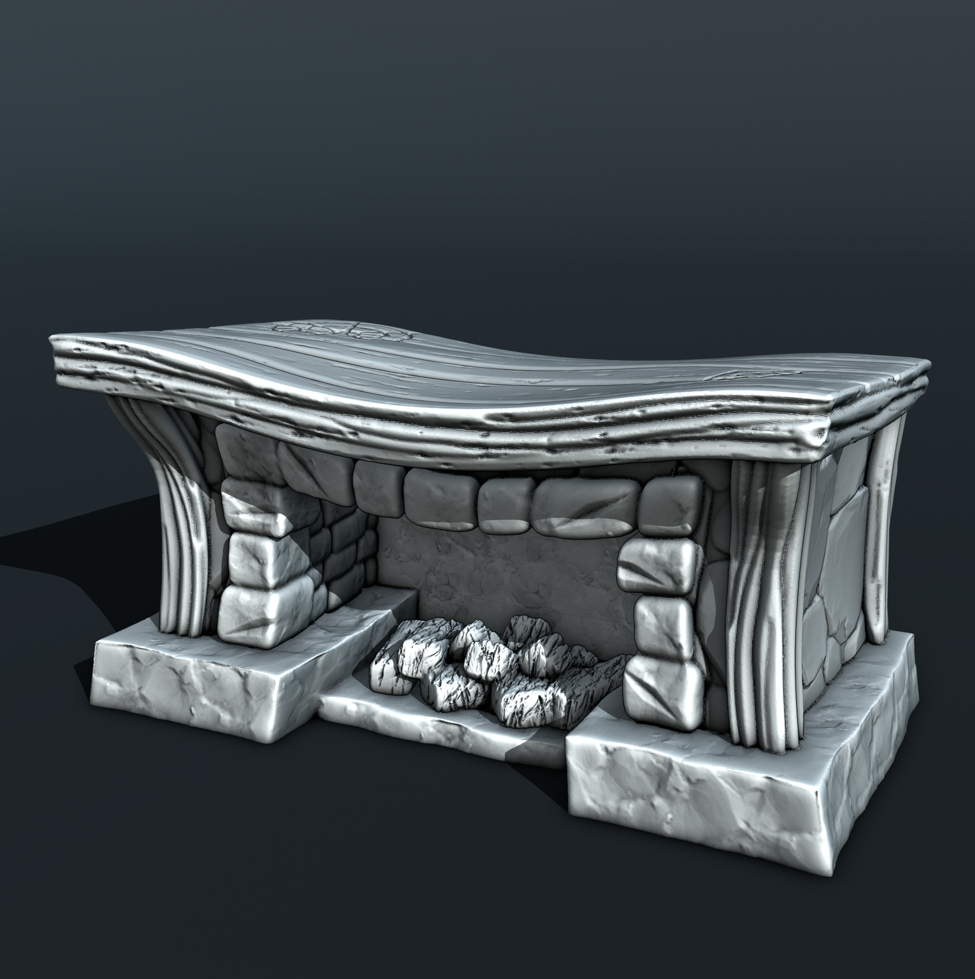 Stylized Middle Ages Part 3 - Interior - Fireplace (Digital file)