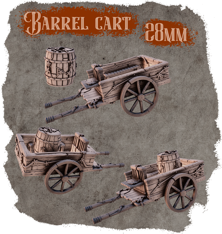 Forgotten Middle Ages - Cart With Barrel (Digital File)