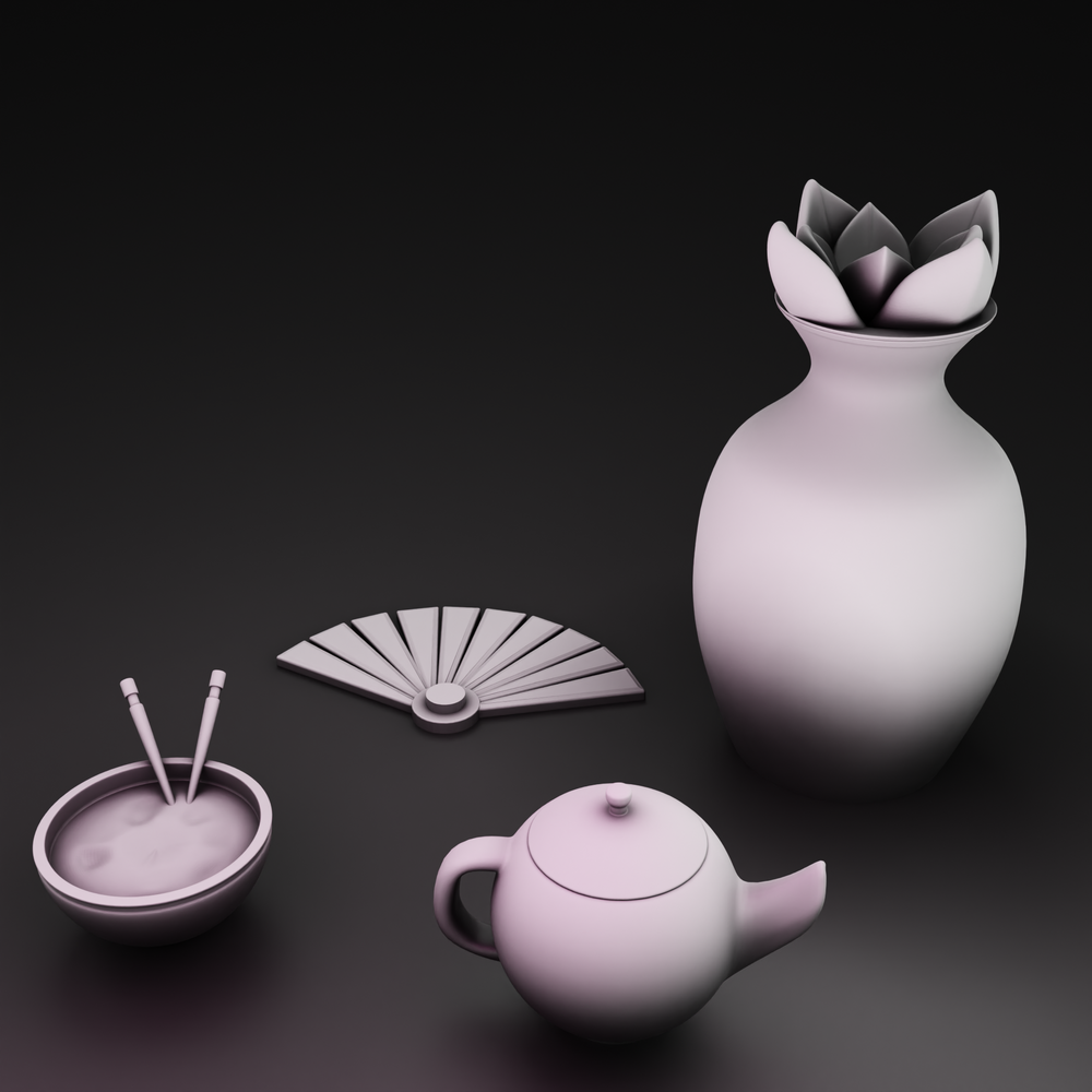 Japan Part 2 - Tea Pot, Vase, Fan (Digital File)