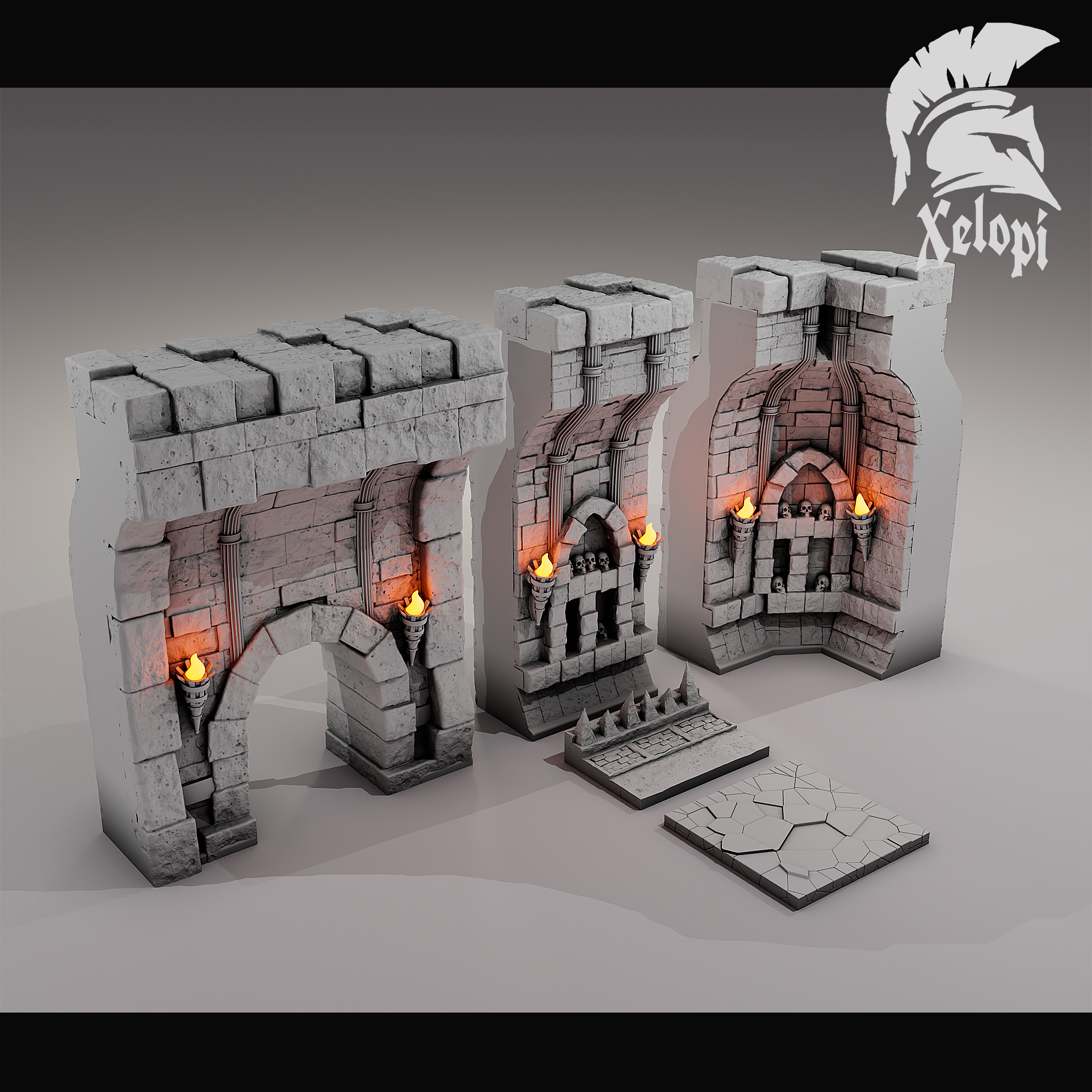 Dark Dungeons - Dungeons Walls and Doorway - (Digital File)