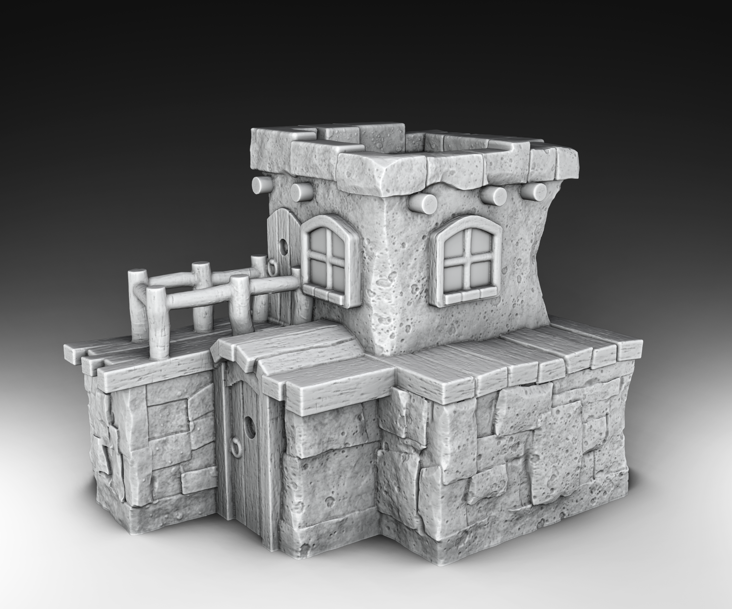 Medieval Architecture Set Building 9 - (Digital File)