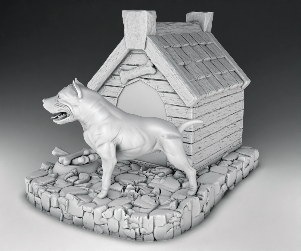 Farm Architecture - Kennel with Dog (Digital File)