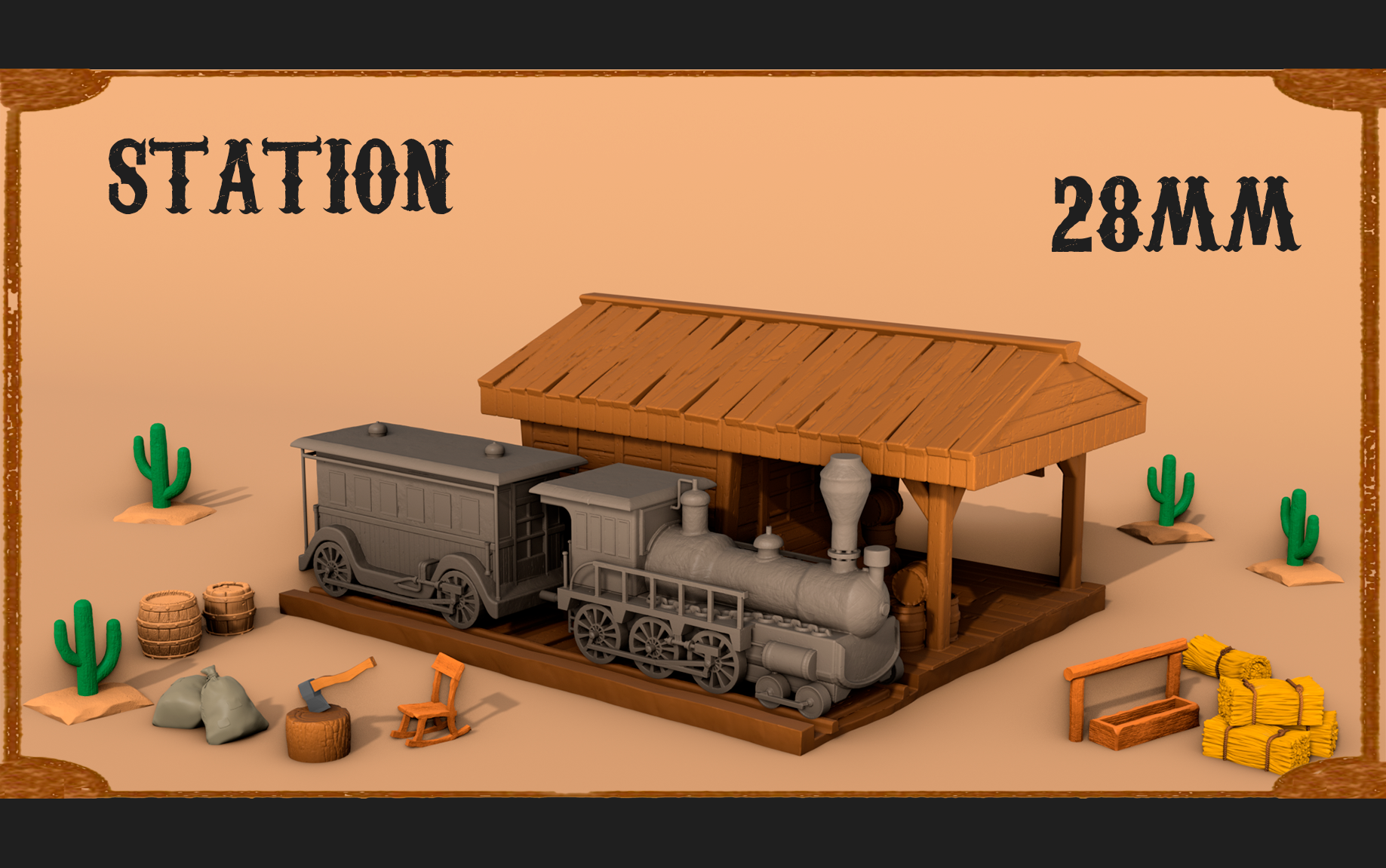 Wild West - Train Station (Digital file)