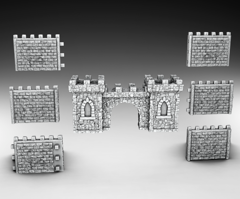 Medieval Architecture Set Walls- (Digital File)
