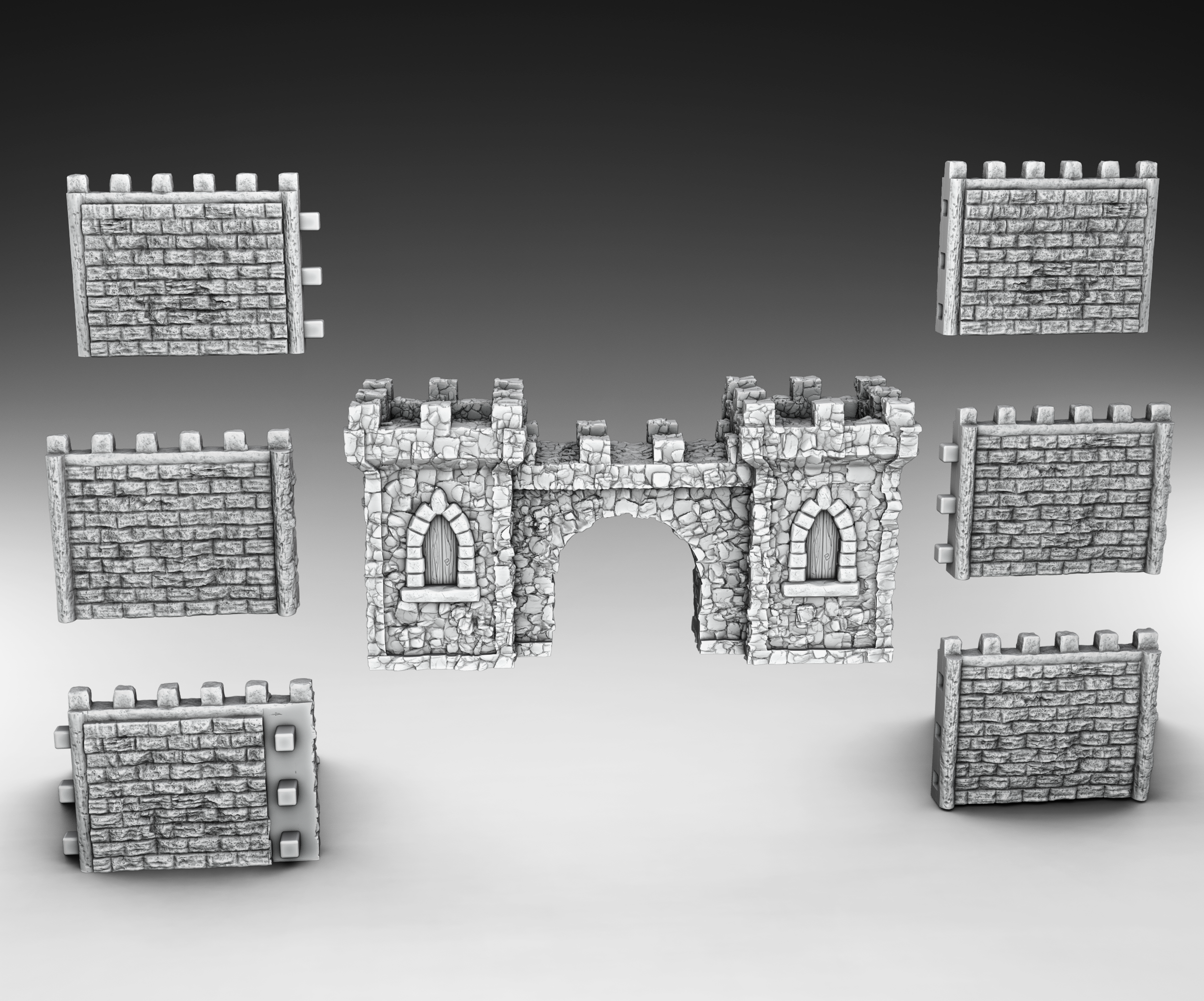 Medieval Architecture Set Walls- (Digital File)