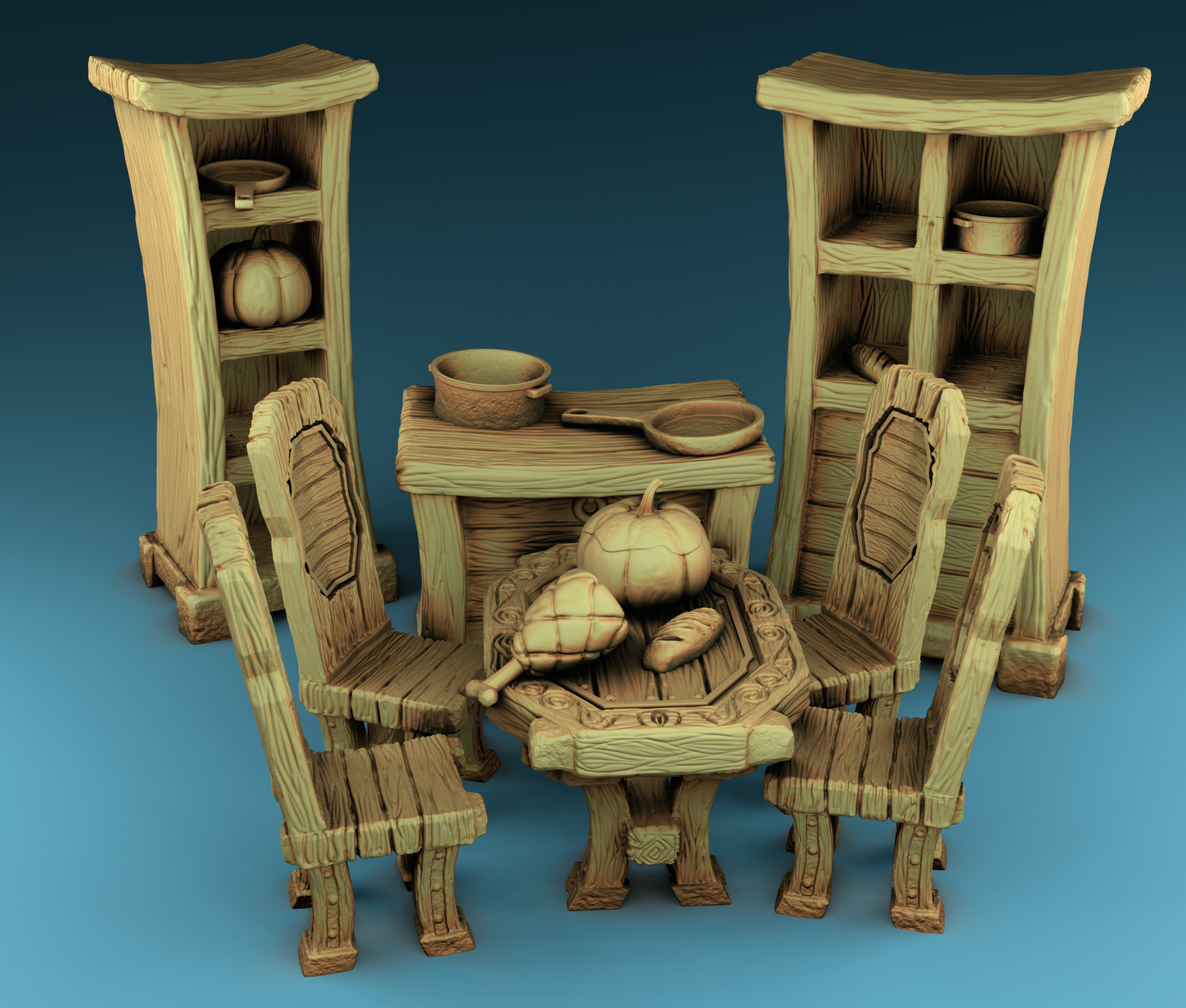 Stylized Middle Ages Part 2 - Kitchen (Digital file)